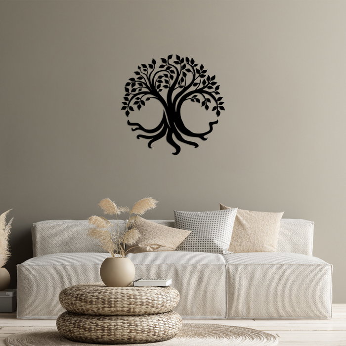 Wallity Tree Of Life Escultura de Pared de Metal Negra